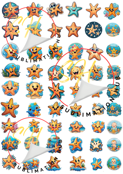 Baby Sea Stars Vinyl Stickers