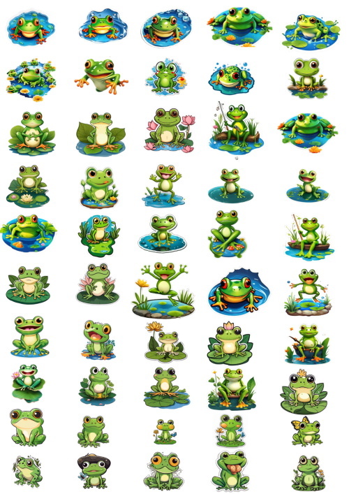 Friendly Frogs Vinyl Stickers