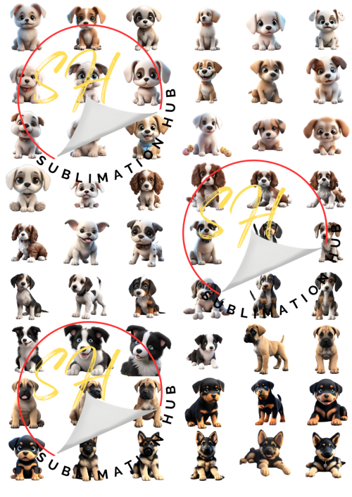 Cute Puppies Vinyl Stickers