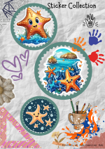 Baby Sea Stars Vinyl Stickers