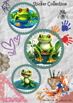 Friendly Frogs Vinyl Stickers