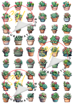 Flowering Cactus In Pot Vinyl Stickers