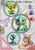  Cute Baby Dragon Vinyl Stickers